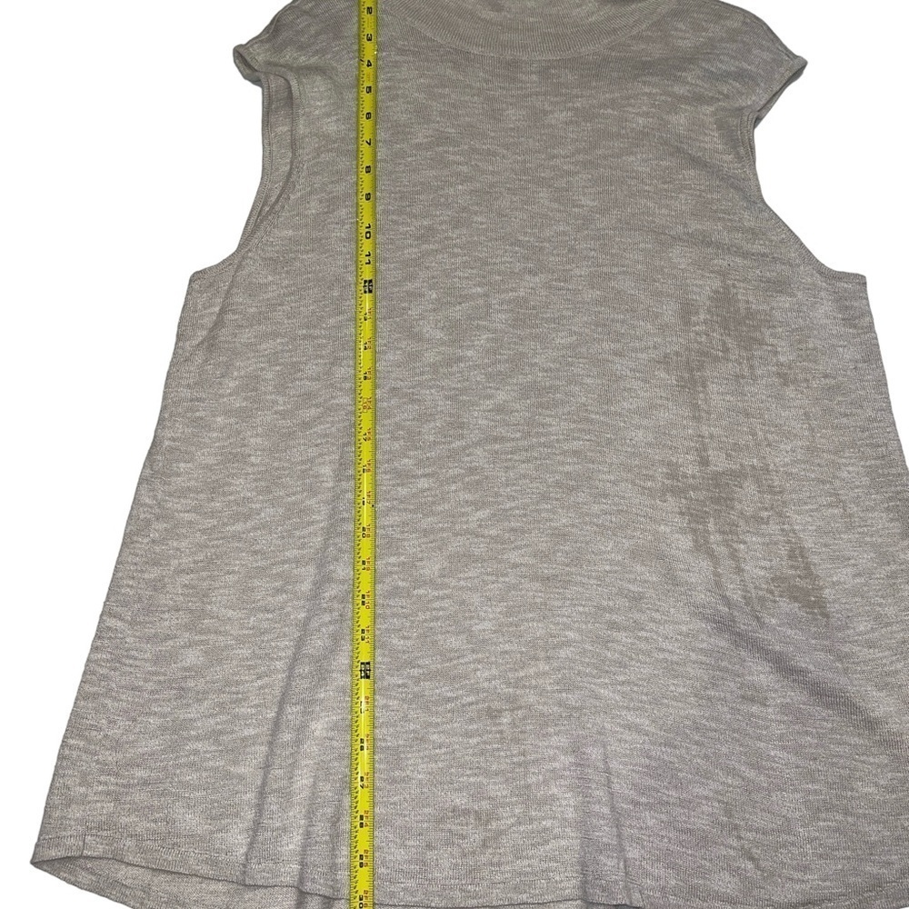 Nic + Zoe Women's Mock Neck Top Size L/XL Tan Sleeveless Knit Casual Rayon Linen - Picture 3 of 6